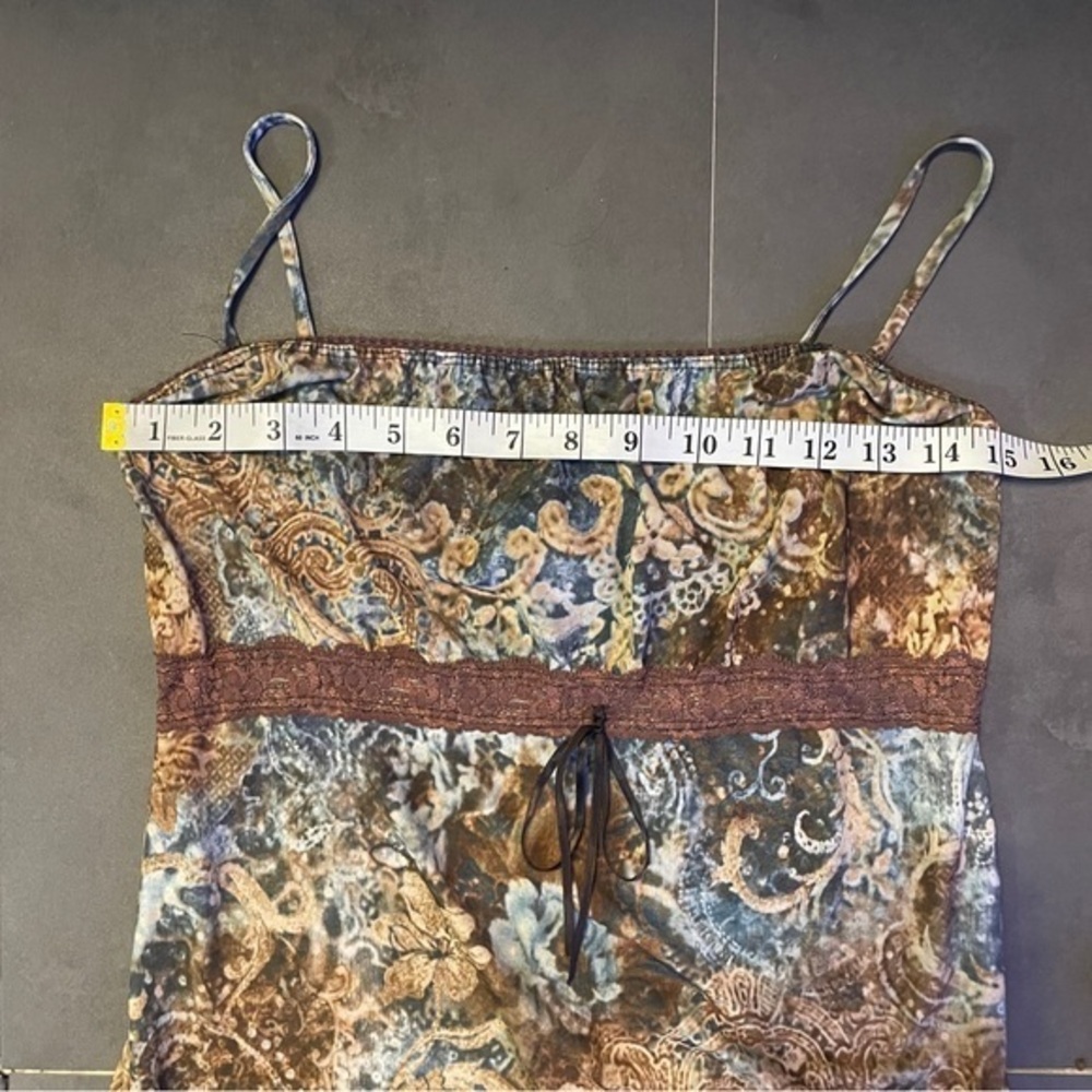 Y2K Poetry Blue/Brown‎ Floral Paisley Print Midi Dress - Picture 4 of 5